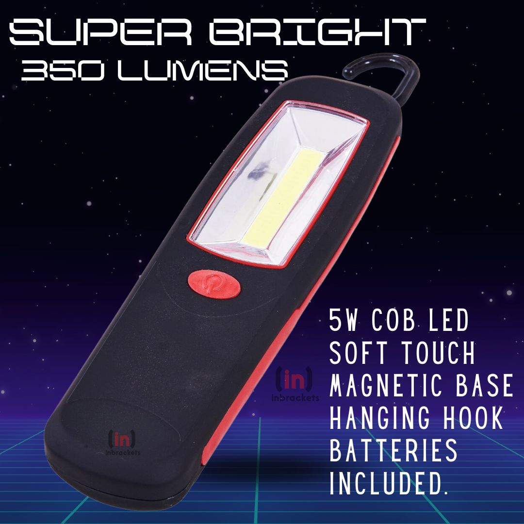 5W Ultra-Bright 350 Lumen COB LED Work Light Inspection Light Torch - Pack of 2