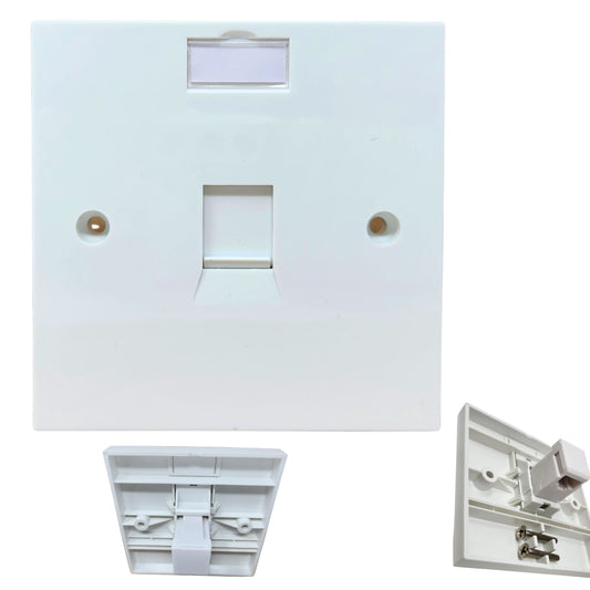 CAT6 RJ45 Right Angle Shuttered Wall Socket Plate for Network Ethernet