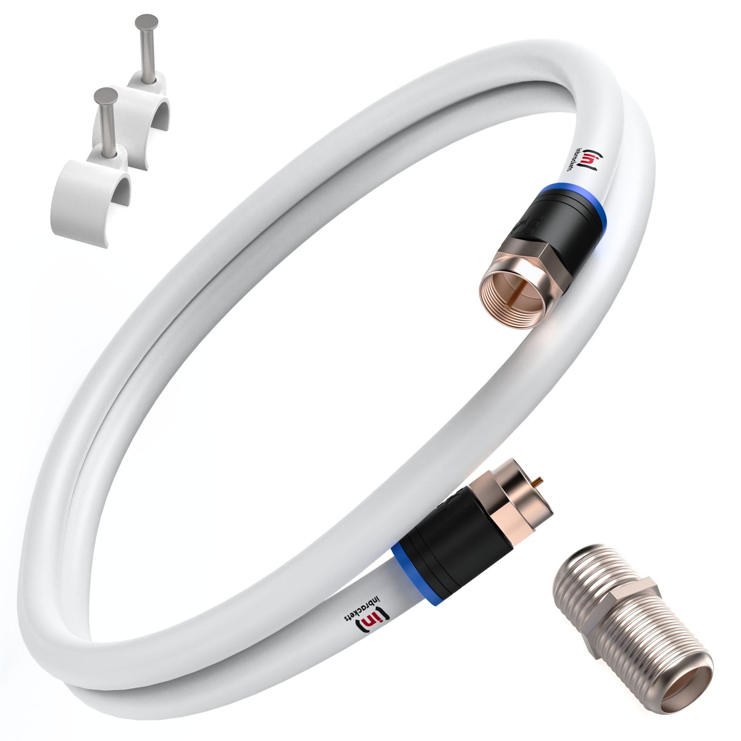 Virgin Media Extension Cable Lead Kit For TV Broadband Tivo Superhub With Clips White
