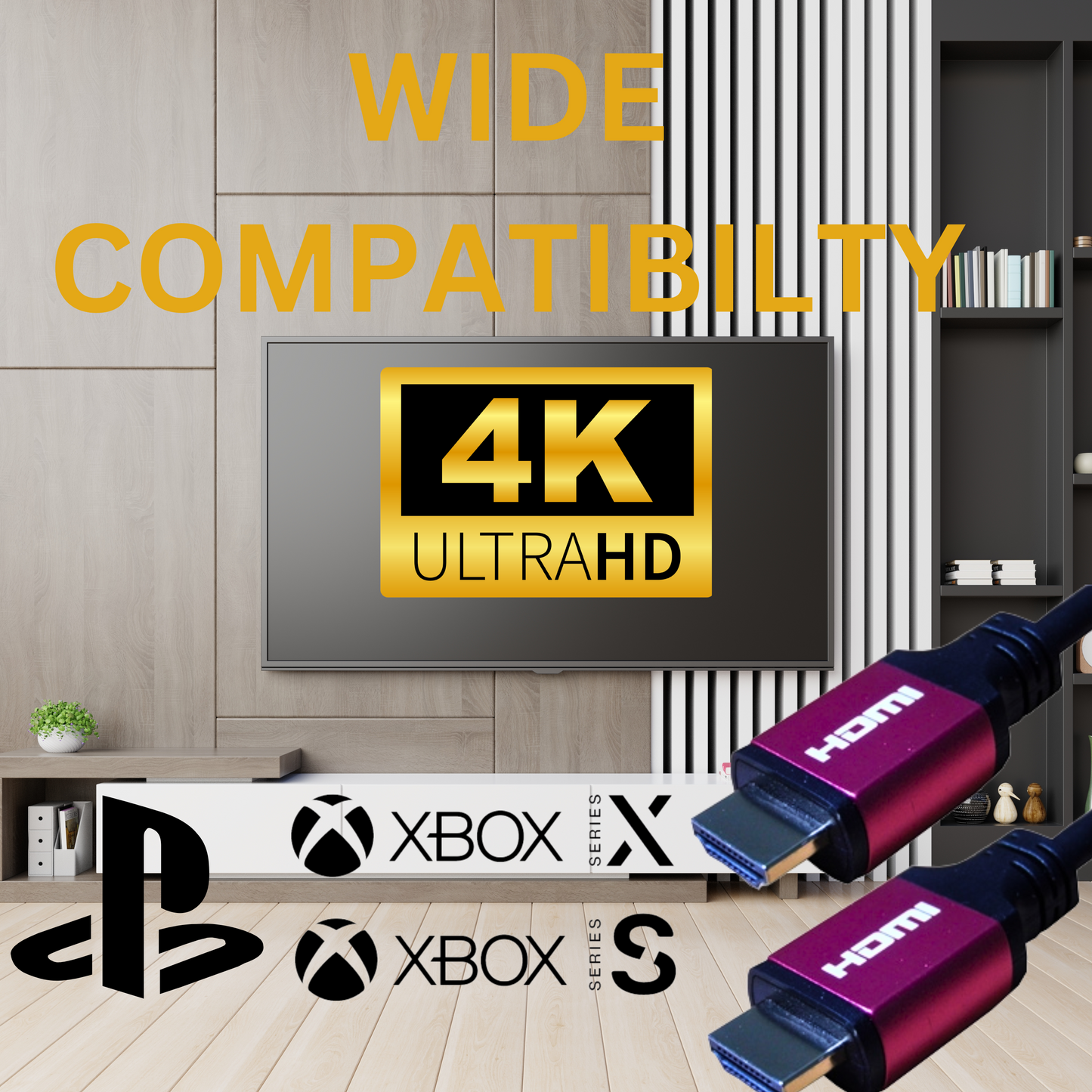 HDMI CABLE 4K ULTRA HD GOLD PLATED LEAD 2160P HDTV HIGH SPEED SKY Q XBOX VIRGIN