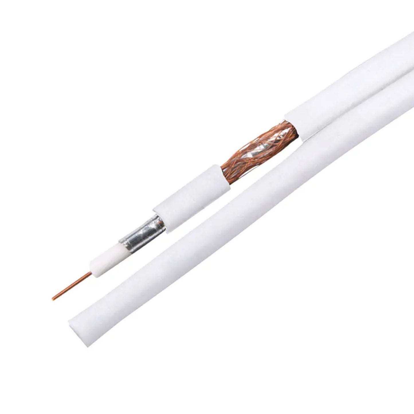 twin Coaxial Cable with Aluminum PET AI Foil Screening White 100m CCS Labgear