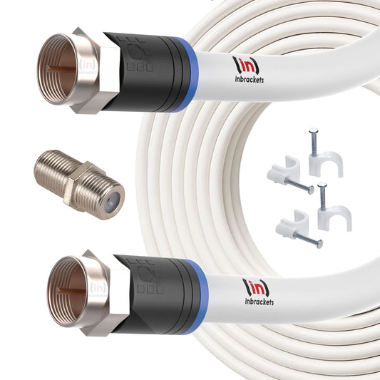 Virgin Media Extension Cable Lead Kit For TV Broadband Tivo Superhub With Clips White
