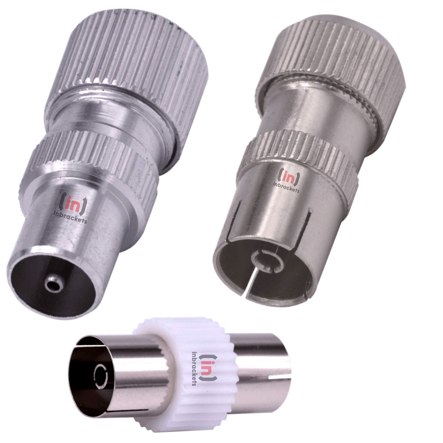 TV Aerial Connector Set - Male and Female Connectors with Couple for Enhanced Signal Transmission and Versatile TV Setup