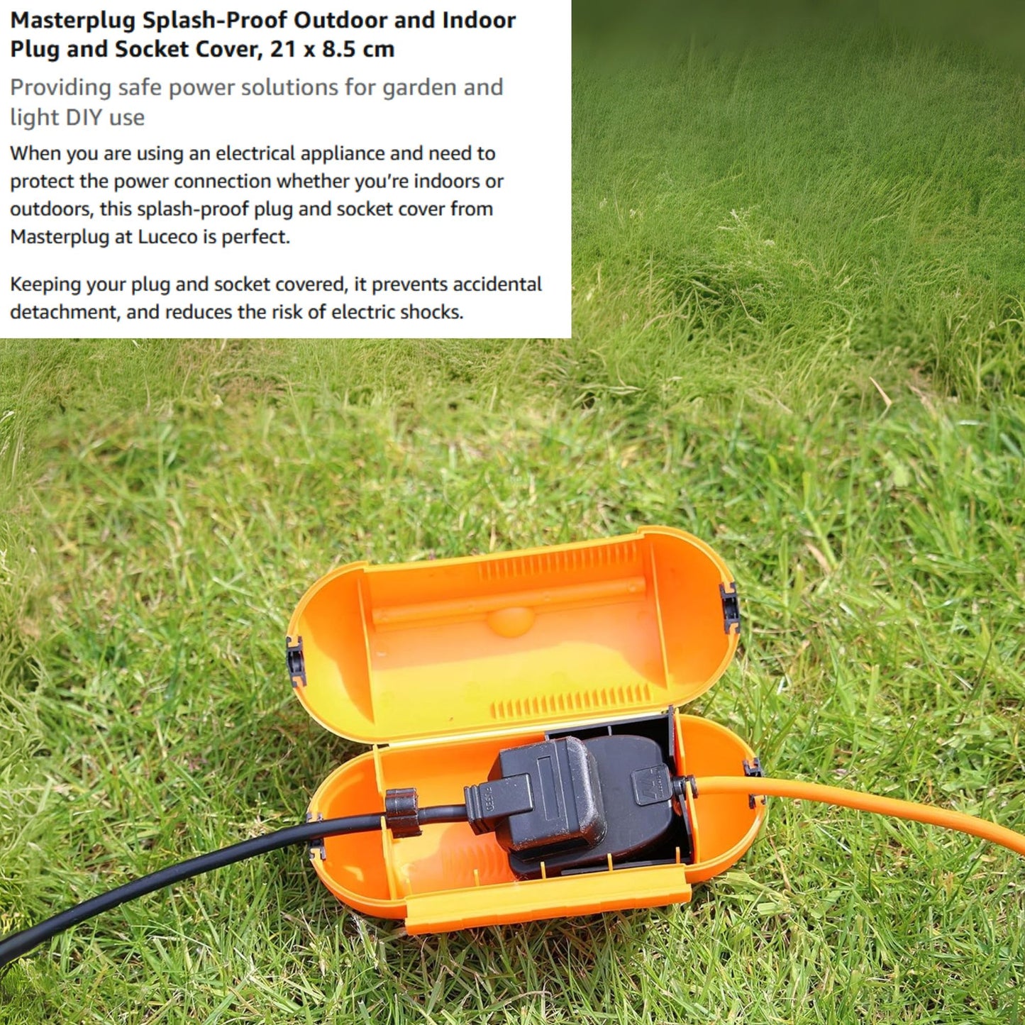 Splash Proof Outdoor and Indoor Plug and Socket Cover Garden Masterplug