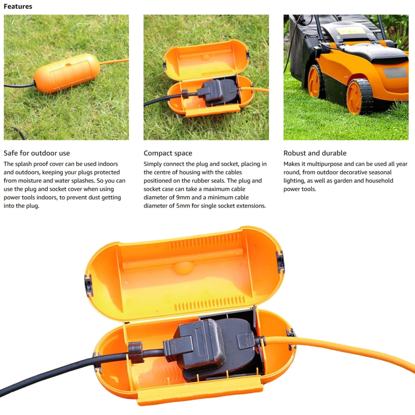 Splash Proof Outdoor and Indoor Plug and Socket Cover Garden Masterplug