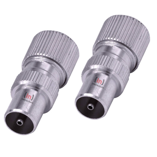 High-Quality Male Coaxial TV Aerial Connector Plugs for RF Cable/Freeview - Durable Metal Construction - Pack of 2