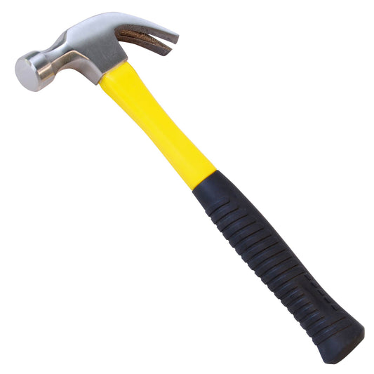 Fiberglass Claw Hammer 16oz Durable Grip High Visibility