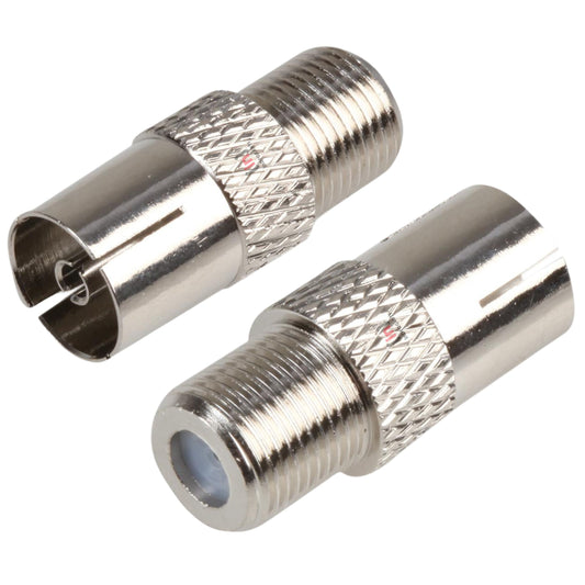 F Type Female to Coax Socket Adapter - Enhance TV Aerial Connectivity with 2-Pack Connector