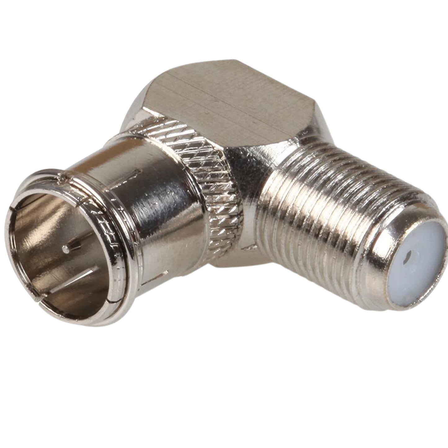 Right Angled F Type Plug to Quick fit F Type Socket Adaptor - Pack of 2