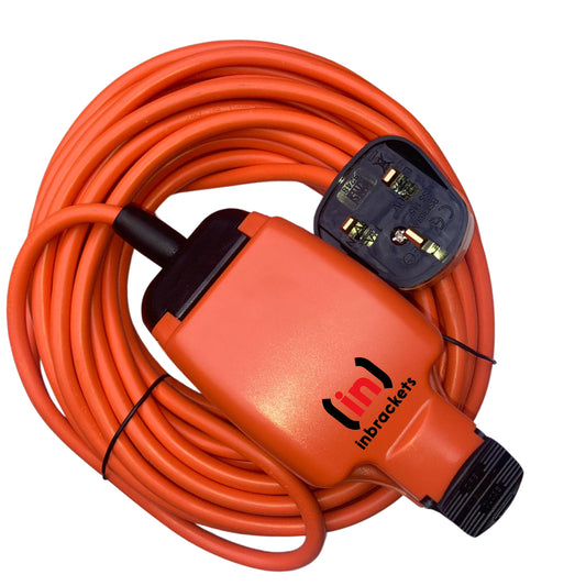 Weatherproof Mains Outdoor Garden Extension Lead IP54 Orange 1 Socket 13A Plug