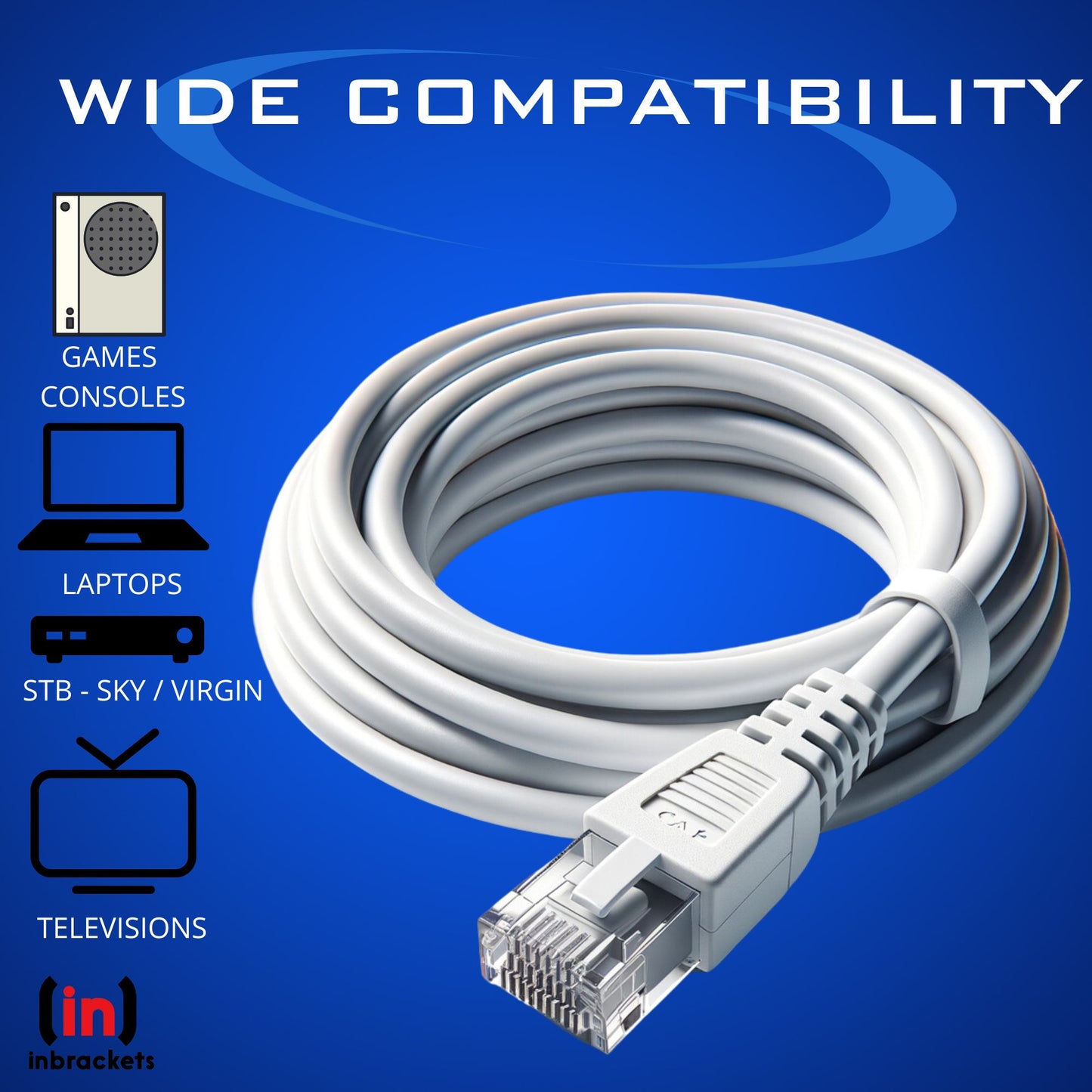 CAT 6 Ethernet Network Cable 7m White RJ45 Patch Lead