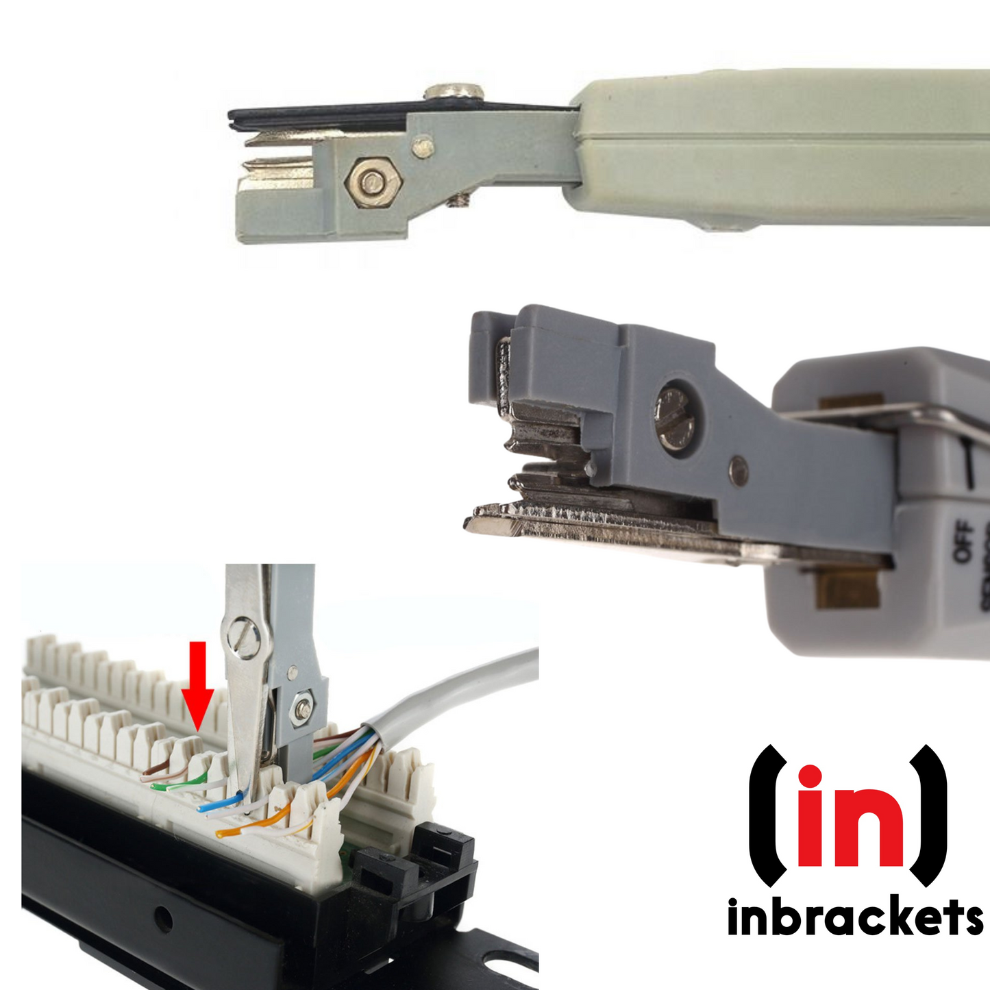 Inbrackets Krone Tool and Stripper: Professional Ethernet Punchdown Tool with Wire Stripper Combo for RJ45, Cat5/Cat6/Ca7, and Telephone Cable