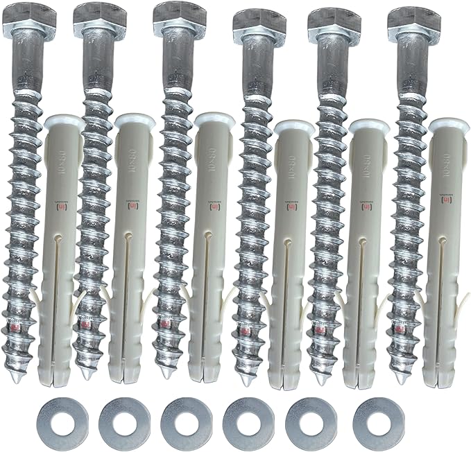 Inbrackets M8 x 80mm Heavy-Duty Masonry Fixing Bolt Kit Plugs