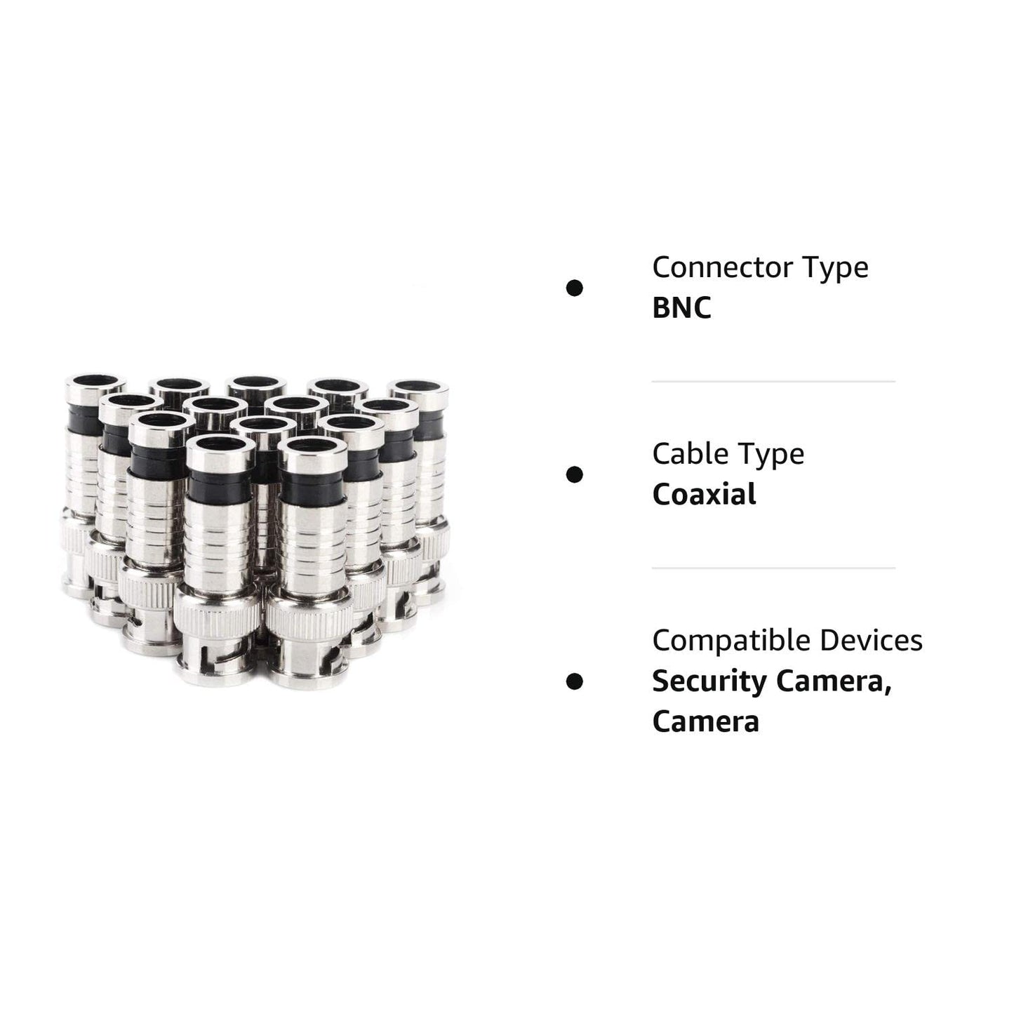 BNC Compression Connectors for CCTV - Quick, Secure, and Solder-Free Installation