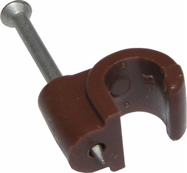 Round Cable Clips 6mm-7mm Premium Brown Coax Clips Cleats for RG6 RG7 CT100 WF100 Cables