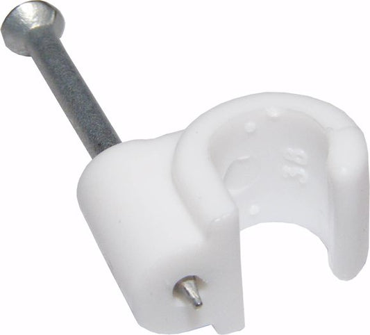 Round Cable Clips 6mm-7mm Premium White Coax Clips Cleats for RG6 RG7 CT100 WF100 Cables
