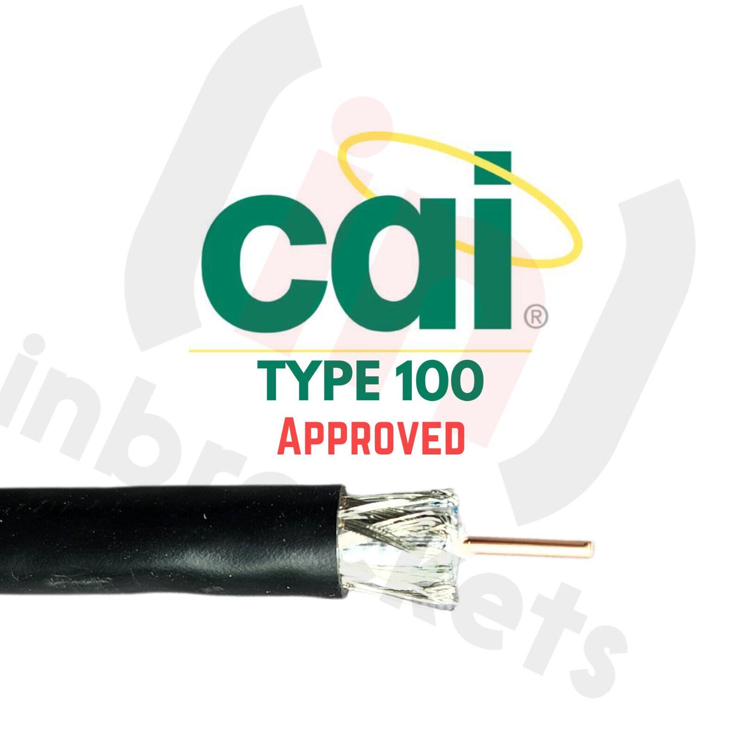 CT100 Satellite Digital TV Aerial Coax Cable Coaxial Type 100 CAI Approved UK White