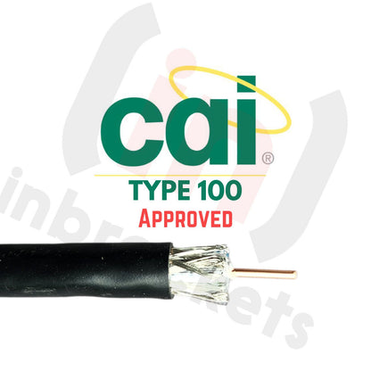 CT100 Satellite Digital TV Aerial Coax Cable Coaxial Type 100 CAI Approved UK Black
