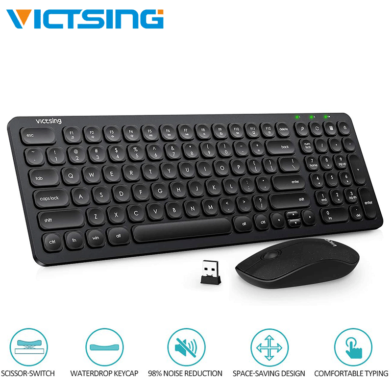 Wireless Keyboard And Mouse Set USB Dongle For PC Laptop Full Size 2.4GHz UK KEY