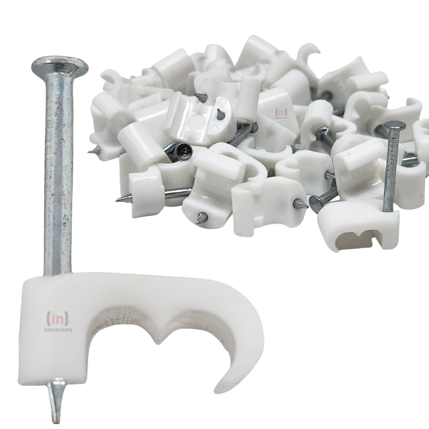 TWIN SATELLITE CABLE CLIPS SKY CT63 WF65 SHOTGUN DOUBLE X 100 WHITE