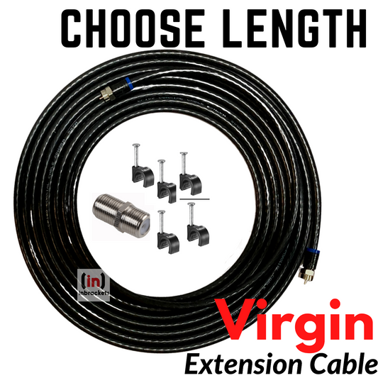 VIRGIN MEDIA EXTENSION CABLE LEAD KIT FOR TV BROADBAND TIVO SUPERHUB WITH CLIPS Black