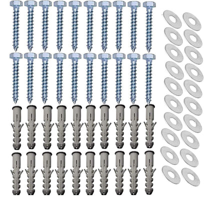 M8 x 50mm Masonry Brick Wall Fixing Screw Bolts with Plugs & Washers for Aerial Satellite Sky Dish Tv Bracket Fence Shelves Mounting