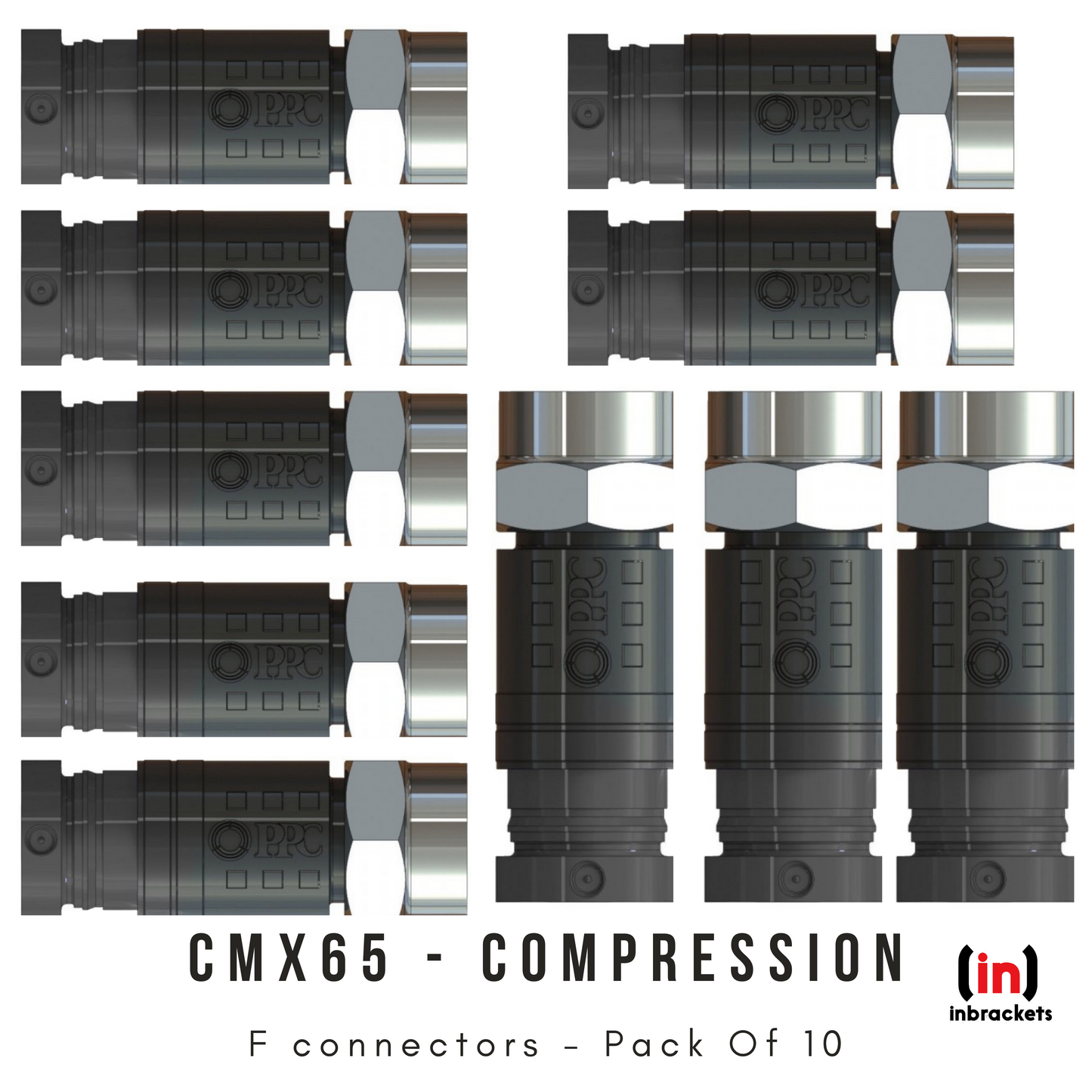 Compression F Connectors for wf65 ct63 shotgun Twin Sky Q Sky+hd Cable - CMX65