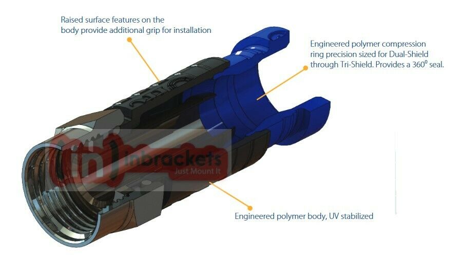 Compression F Connectors cmx65 & Compression Tool FOR wf65 ct63 shotgun sky q cable