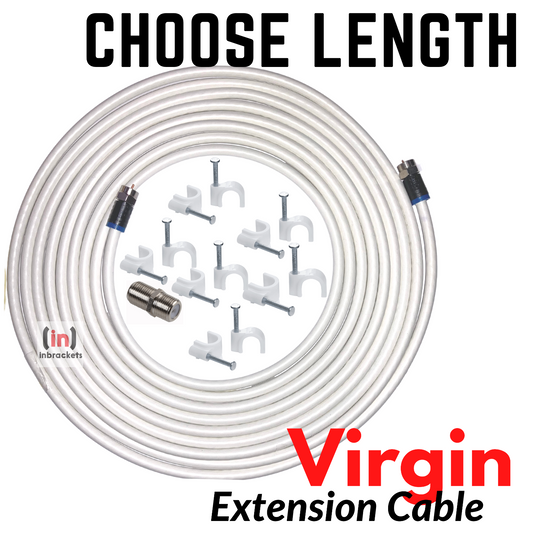 VIRGIN MEDIA EXTENSION CABLE LEAD KIT FOR TV BROADBAND TIVO SUPERHUB WITH CLIPS white