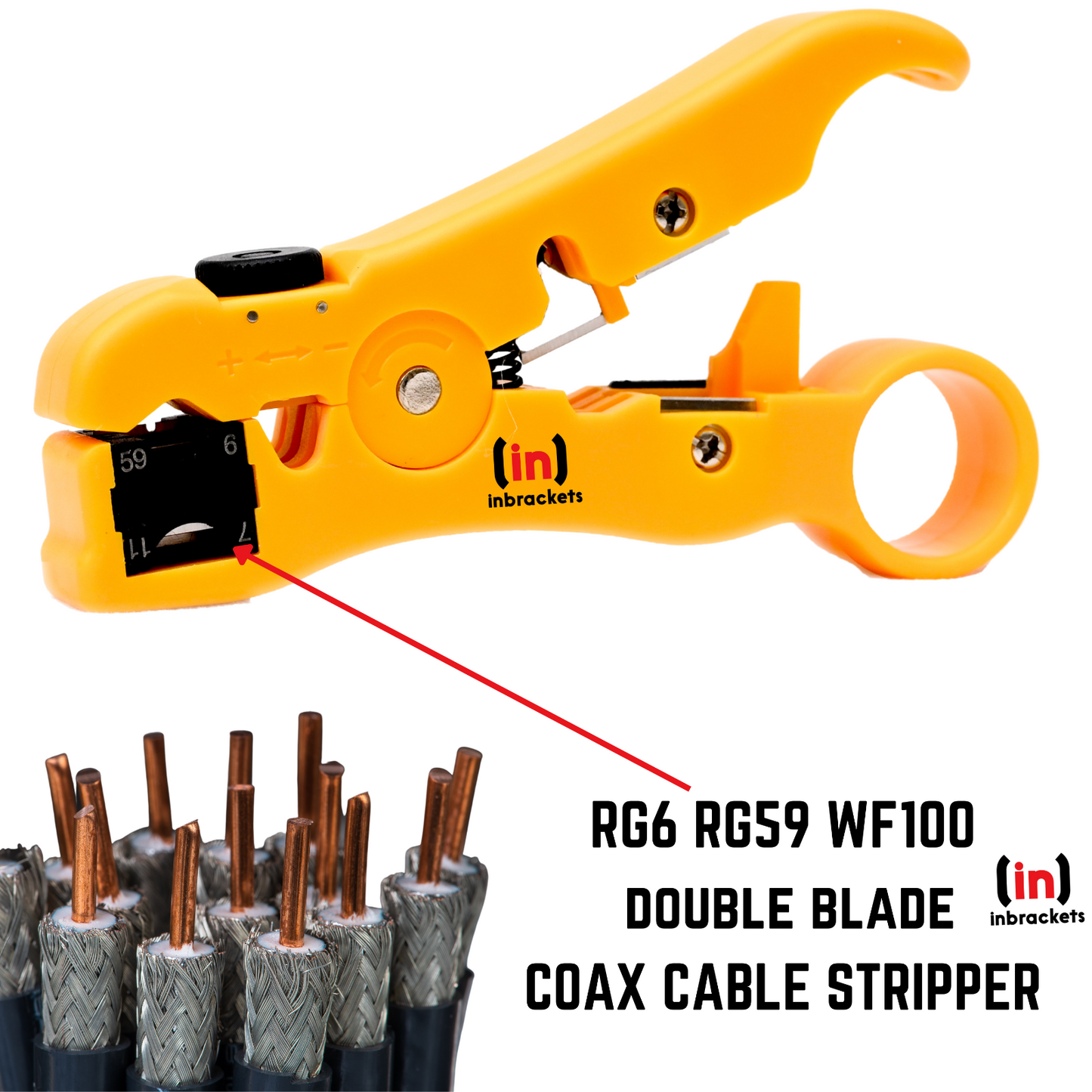 Compression Tool Coaxial cable Stripper Crimper 20 Connectors ct100 RG6 wf100 UK