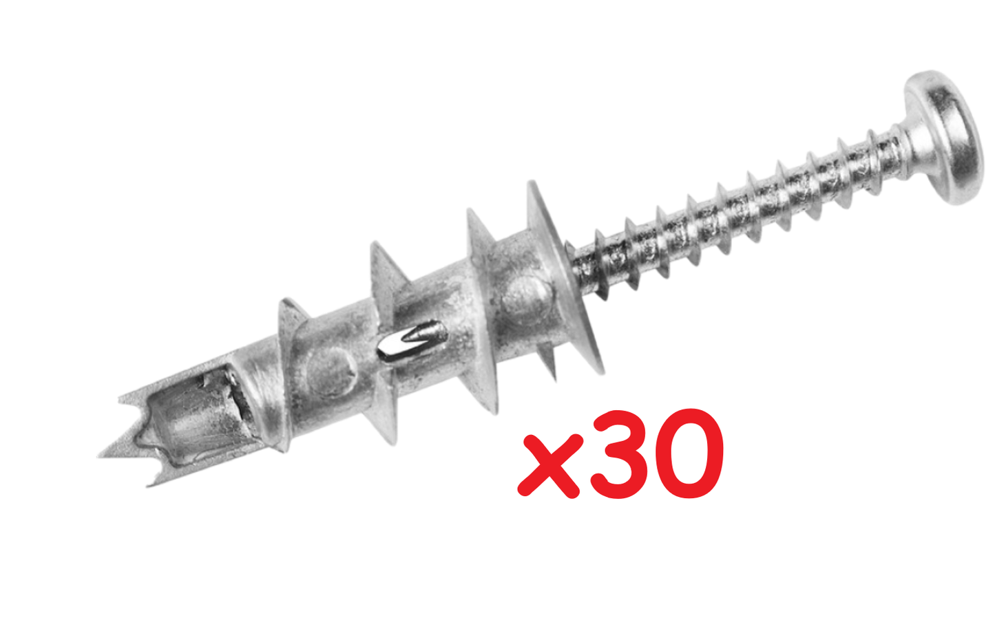 Plasterboard Plugs Metal Self Drill Fixings Inc Screws for Hollow Cavity Wall product image 8