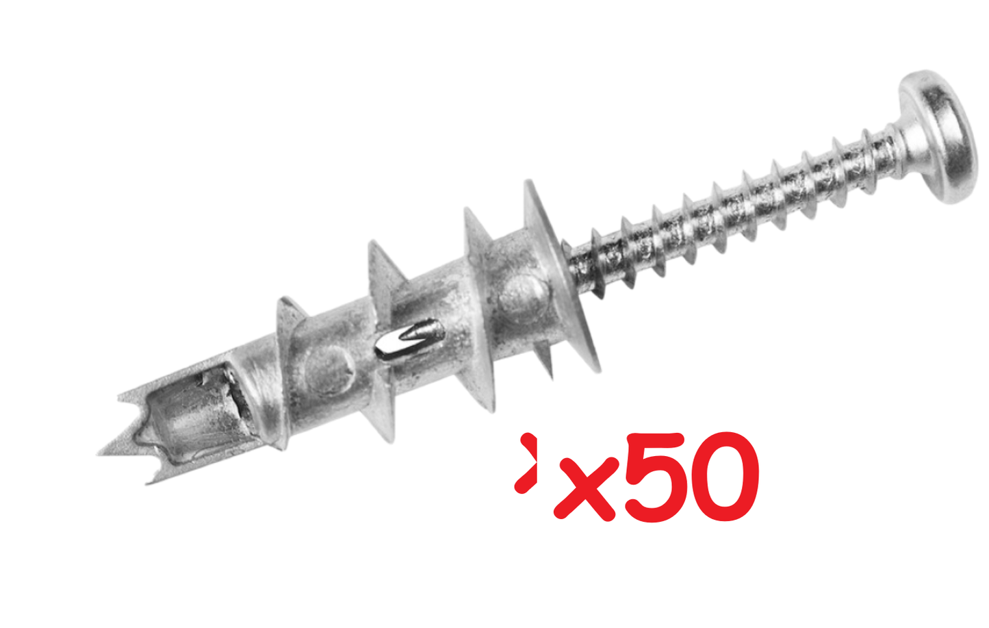 PLASTERBOARD Plugs METAL SELF DRILL fixings INC SCREWS For hollow CAVITY WALL