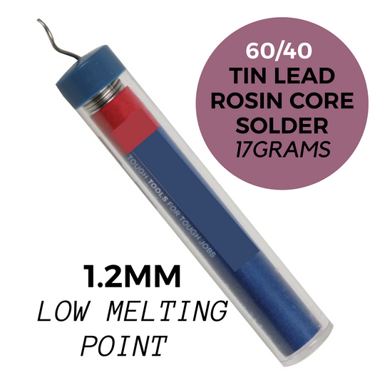 60/40 SOLDER WIRE 1.2mm 17g tin lead solder ROSIN FLUX Low Melting Point 190°C
