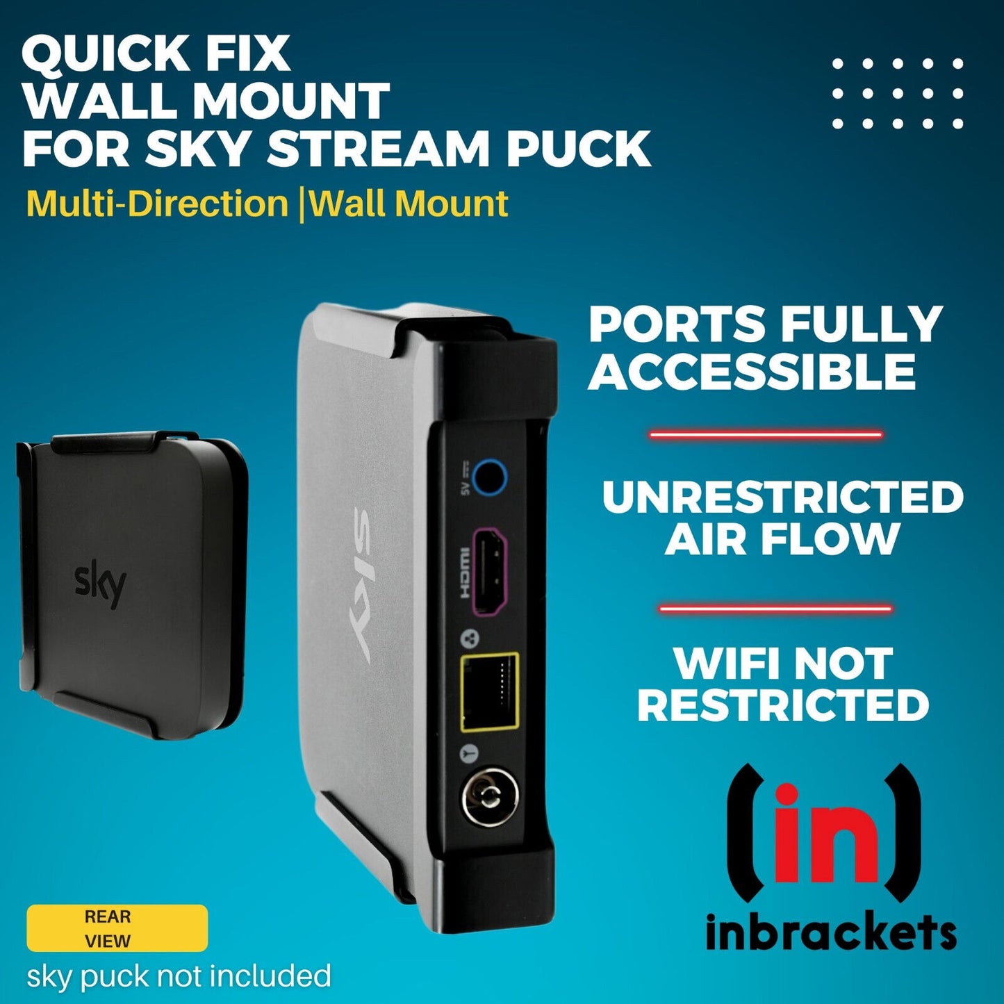 Sky Stream puck mount wall bracket Steel Wall Mount Easy Install UK Made