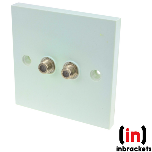 TWIN SATELLITE F TYPE FACE PLATE WALLPLATE FOR SKY Q