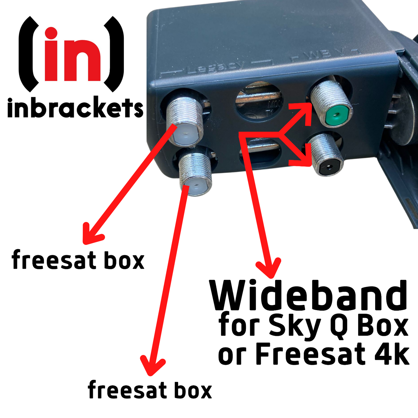 Hybrid LNB 4 output for sky q Freesat 4k g3 box fits MK4 Zone 1 or 2 satellite