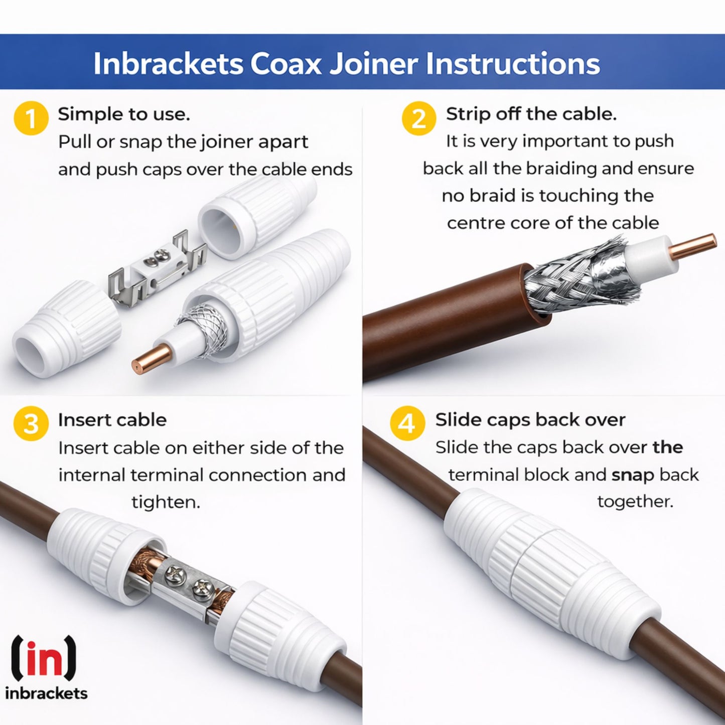 Coaxial Aerial TV Cable Repair Joiner - Quick fix