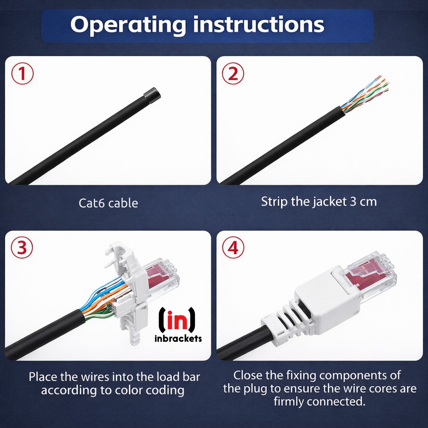 Cat6 RJ45 Connector Tool-Free : Easy DIY Ethernet Cable Termination for Home & Office