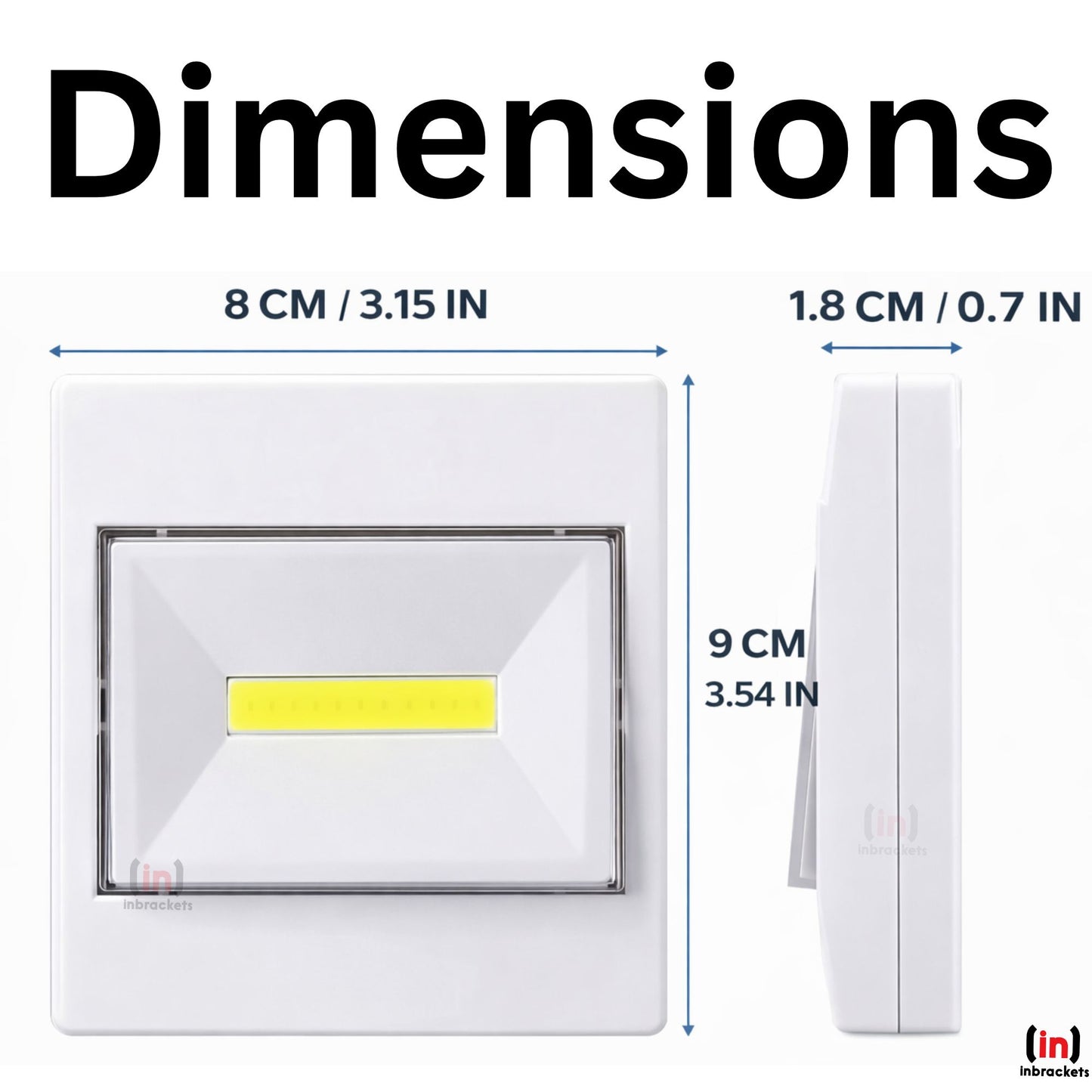 LED STICK ON  BATTERY WALL LIGHT SWITCH NIGHTLIGHT SHED CLOSET BRIGHT 3w