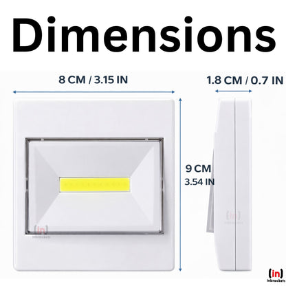 LED STICK ON  BATTERY WALL LIGHT SWITCH NIGHTLIGHT SHED CLOSET BRIGHT 3w