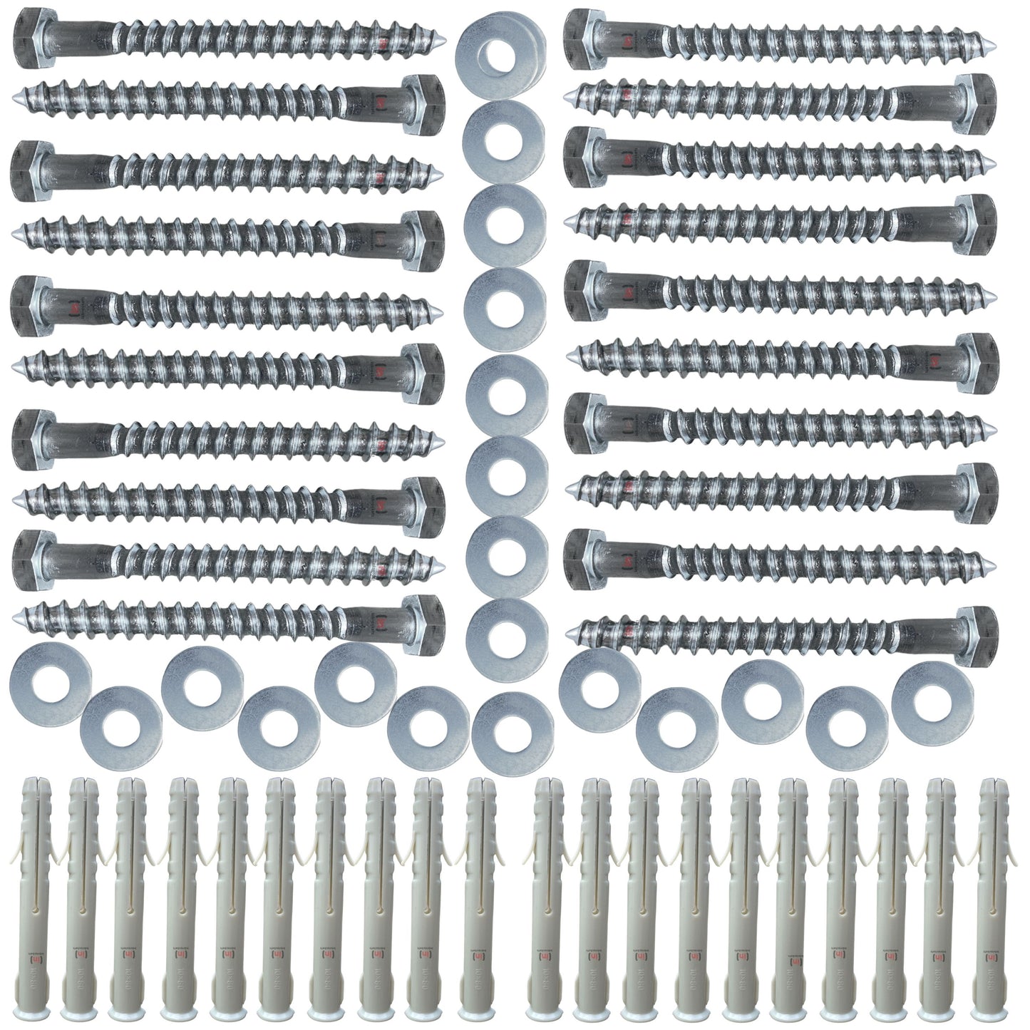 Inbrackets M8 x 80mm Masonry Fixing Bolts with Plugs & Washers