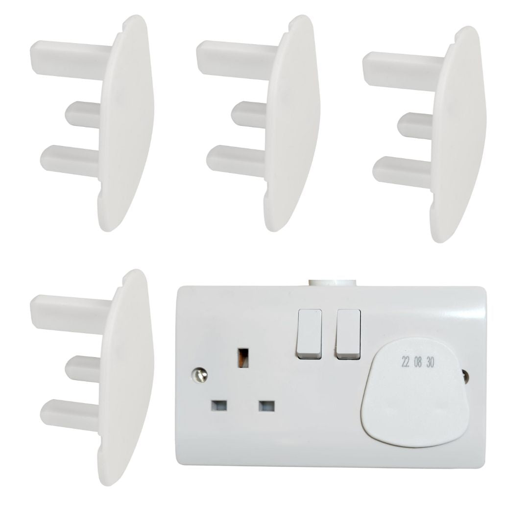 Safety Blanking Plugs for Unused 13a Sockets, 5 Pack - Childproof Elec ...