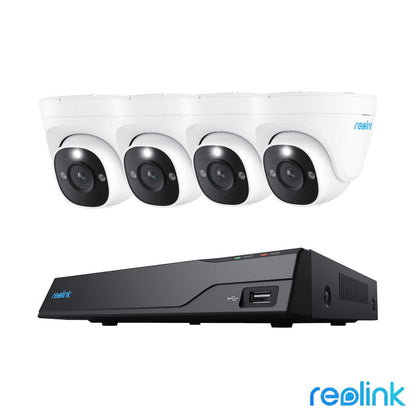 Reolink 8MP 4K PoE NVR 8-Channel with 4 Dome Cameras
