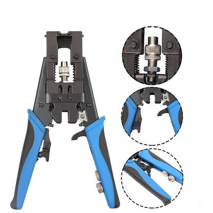 BNC Compression Tool with 20 BNC Compression Connectors & Coax Cable Stripper - Professional