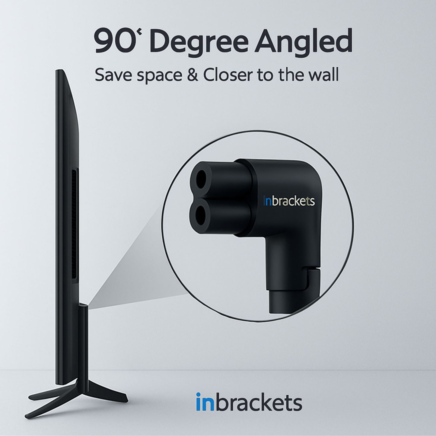 Inbrackets UK Plug to Figure 8 C7 Power Lead 90 Degree Right Angle