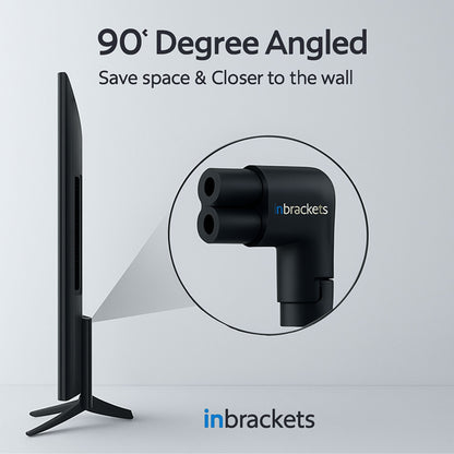 Inbrackets UK Plug to Figure 8 C7 Power Lead 90 Degree Right Angle