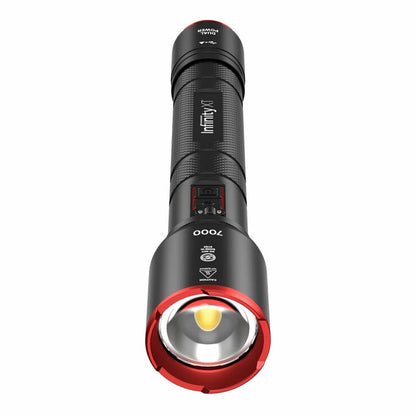 Infinity X1 Ultra-Bright 7000 Lumen Rechargeable Dual Power LED Flashlight Torch