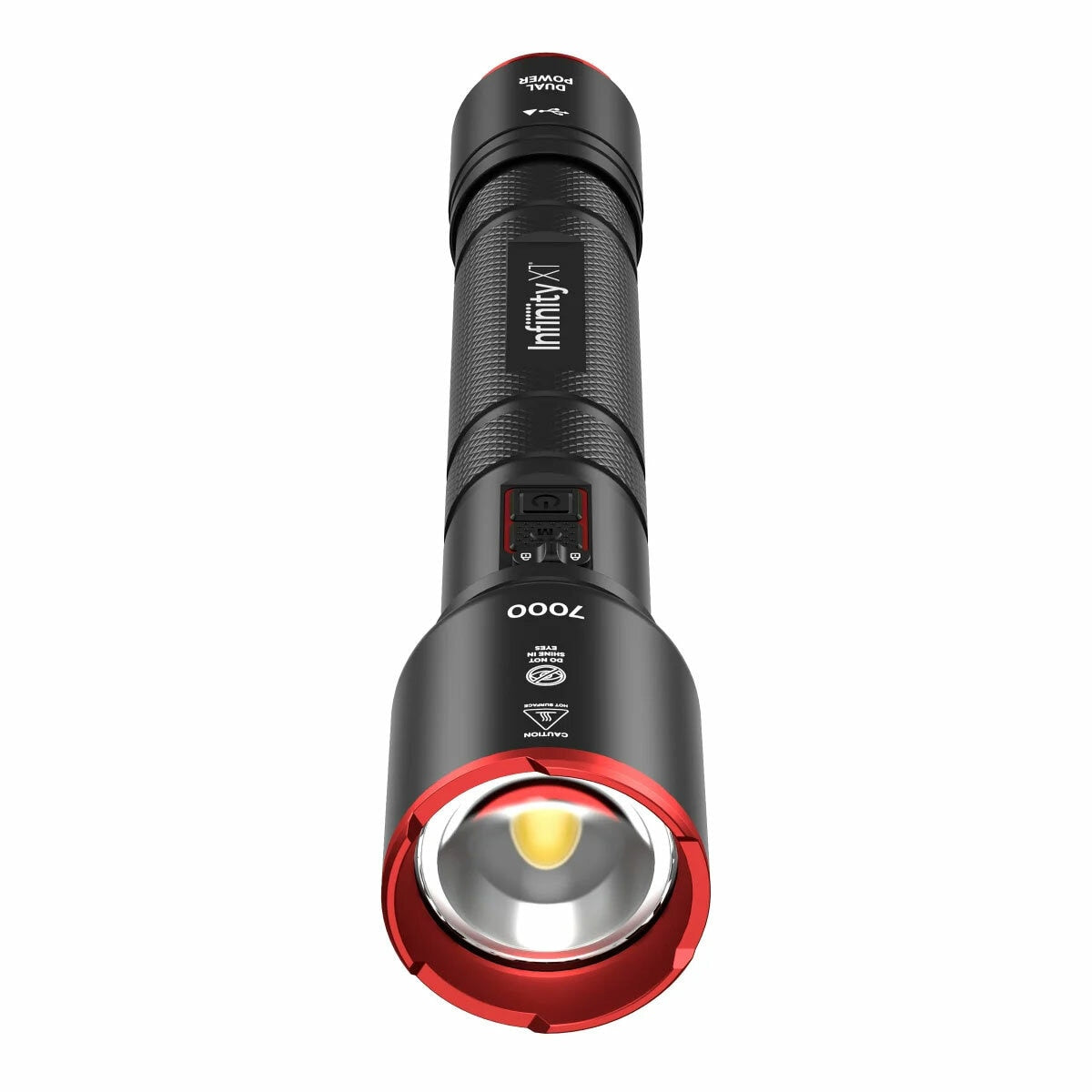 Infinity X1 Ultra-Bright 7000 Lumen Rechargeable Dual Power LED Flashlight Torch