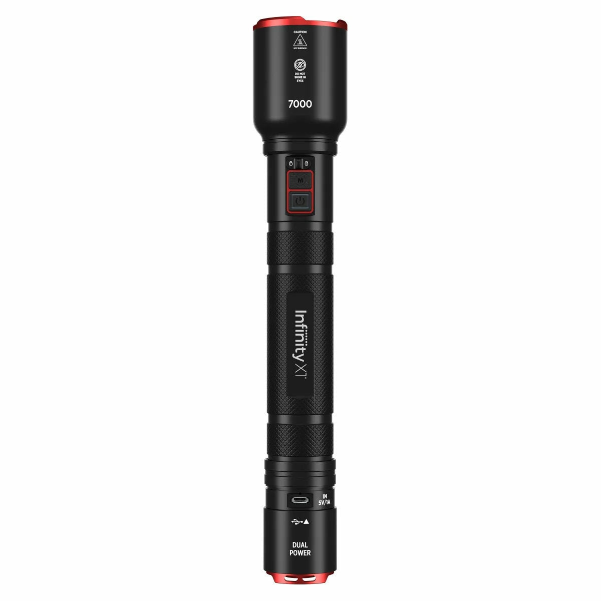 Infinity X1 Ultra-Bright 7000 Lumen Rechargeable Dual Power LED Flashlight Torch