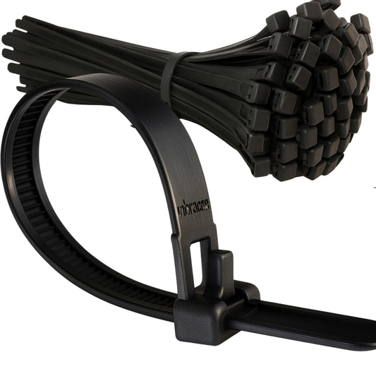 RELEASABLE REUSABLE CABLE TIES BLACK STRONG ZIP TIE WRAPS PLASTIC NYLON